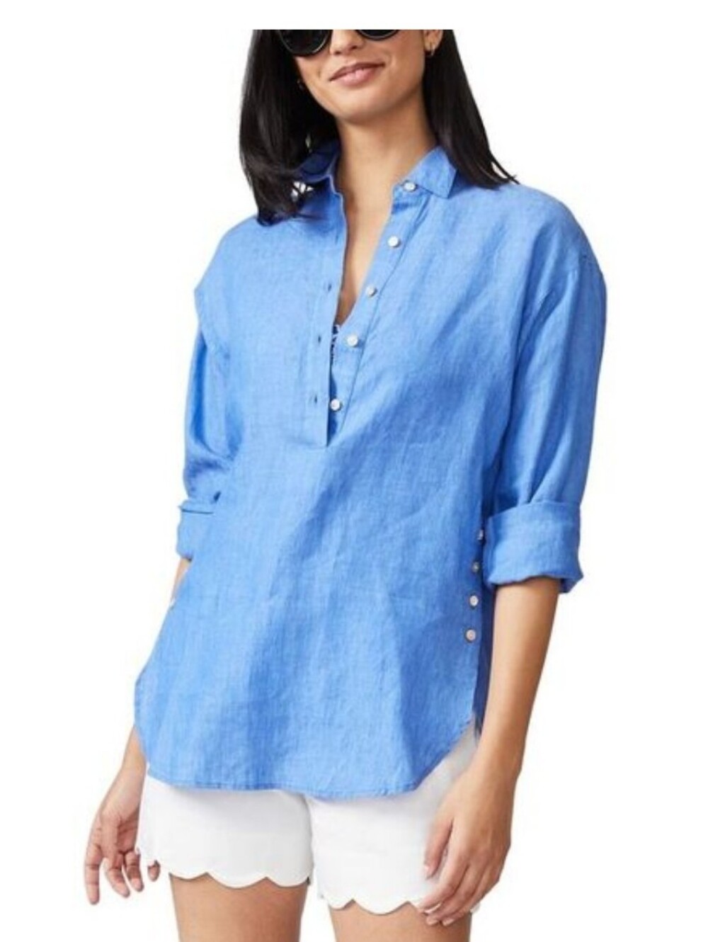J. McLaughin Fallon Loose Fit 100% Linen Tunic Size Large